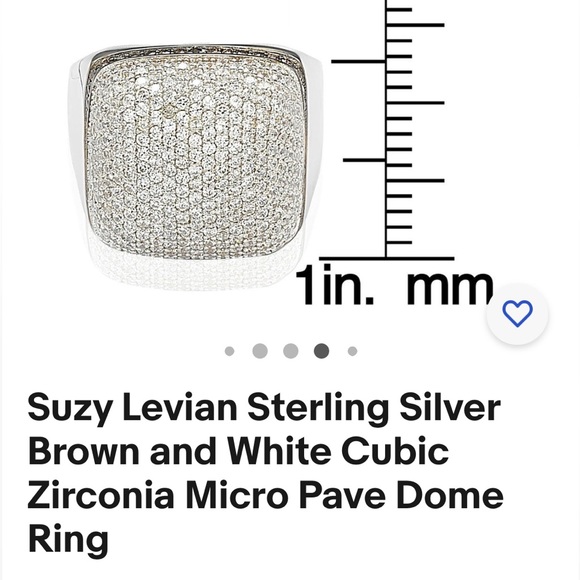 Suzy Levian Sterling Silver
Brown and White Cubic
Zirconia Micro Pave Dome
Ring - Picture 4 of 4